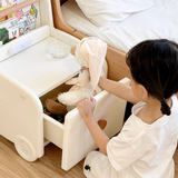 Modern Car-Shaped Kids Nightstand with 1 Drawer — Durable PE Plastic for Kids' Bedroom