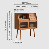Modern Minimalist Pine Wood Sideboard with 2 Drawers – Solid Wood, Trapezoid Design, Multi-Layer Board for Dining Room