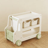 Modern Art Deco Car-Shaped Eco-Friendly HDPE Movable Kids Storage End Table - 3-Tier Organizer for Living Room