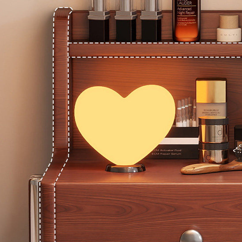 Contemporary Retro Rectangular Makeup Vanity in Rubberwood with Stainless Steel Hardware, 2-Drawer Bedroom Vanity