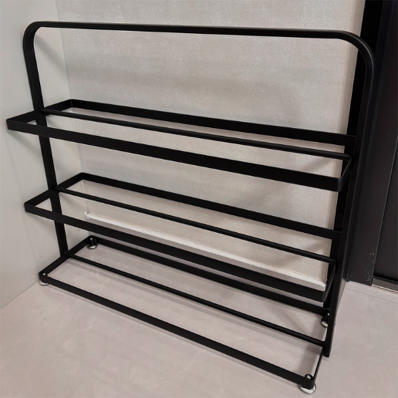 Modern Minimalist 3-Tier Rectangular Iron Shoe Rack - Open Storage Organizer for Entryway