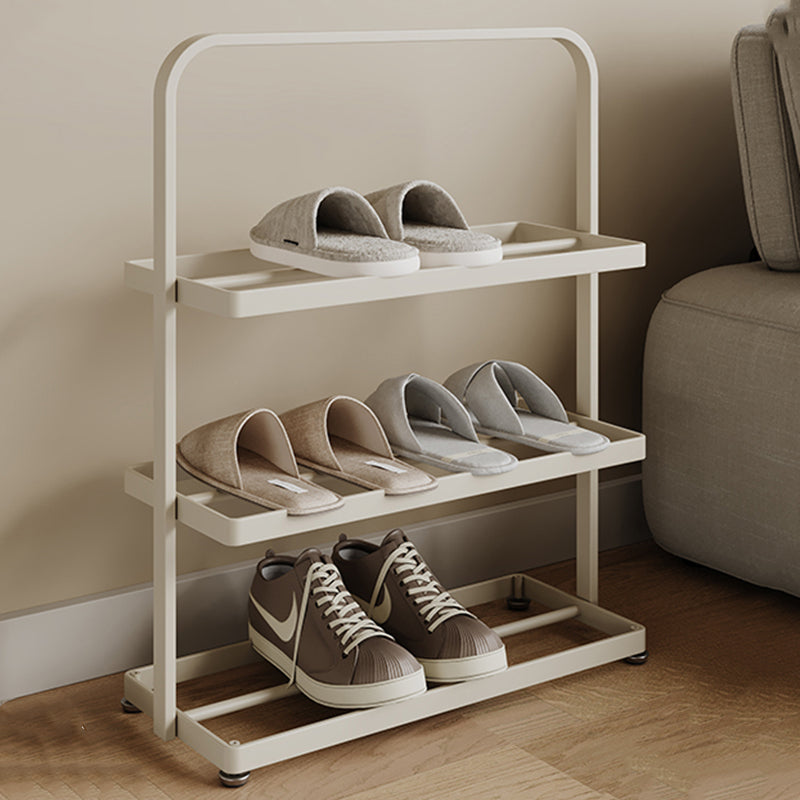 Modern Minimalist 3-Tier Rectangular Iron Shoe Rack - Open Storage Organizer for Entryway