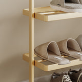 Modern Minimalist 3-Tier Rectangular Iron Shoe Rack - Open Storage Organizer for Entryway