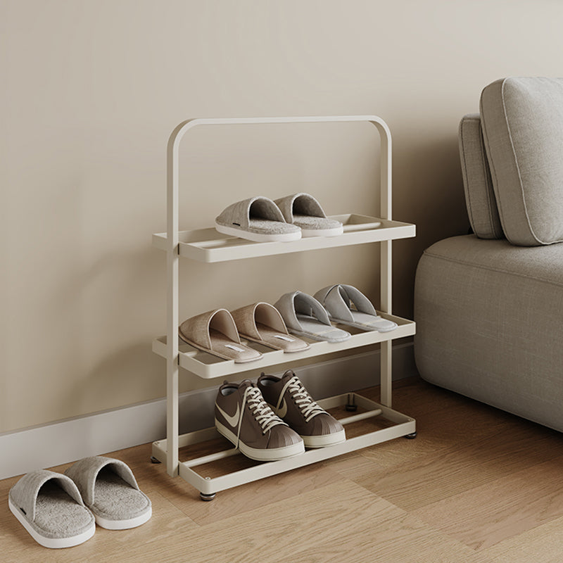 Modern Minimalist 3-Tier Rectangular Iron Shoe Rack - Open Storage Organizer for Entryway
