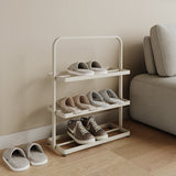 Modern Minimalist 3-Tier Rectangular Iron Shoe Rack - Open Storage Organizer for Entryway