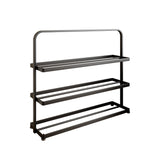 Modern Minimalist 3-Tier Rectangular Iron Shoe Rack - Open Storage Organizer for Entryway