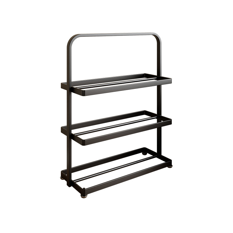 Modern Minimalist 3-Tier Rectangular Iron Shoe Rack - Open Storage Organizer for Entryway