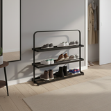 Modern Minimalist 3-Tier Rectangular Iron Shoe Rack - Open Storage Organizer for Entryway