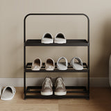 Modern Minimalist 3-Tier Rectangular Iron Shoe Rack - Open Storage Organizer for Entryway
