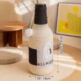 Stylish Modern Art Deco Wooden Cat Tower with Sisal Rope and Rotating Base – Wine Bottle Design for Living Room