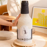 Stylish Modern Art Deco Wooden Cat Tower with Sisal Rope and Rotating Base – Wine Bottle Design for Living Room