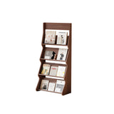 Modern Minimalist Rectangular-Arc 4-Tier Floor-Standing Bookshelf – Eco-Friendly E1 Particle Board with Aluminum Alloy Frame, Ideal for Study