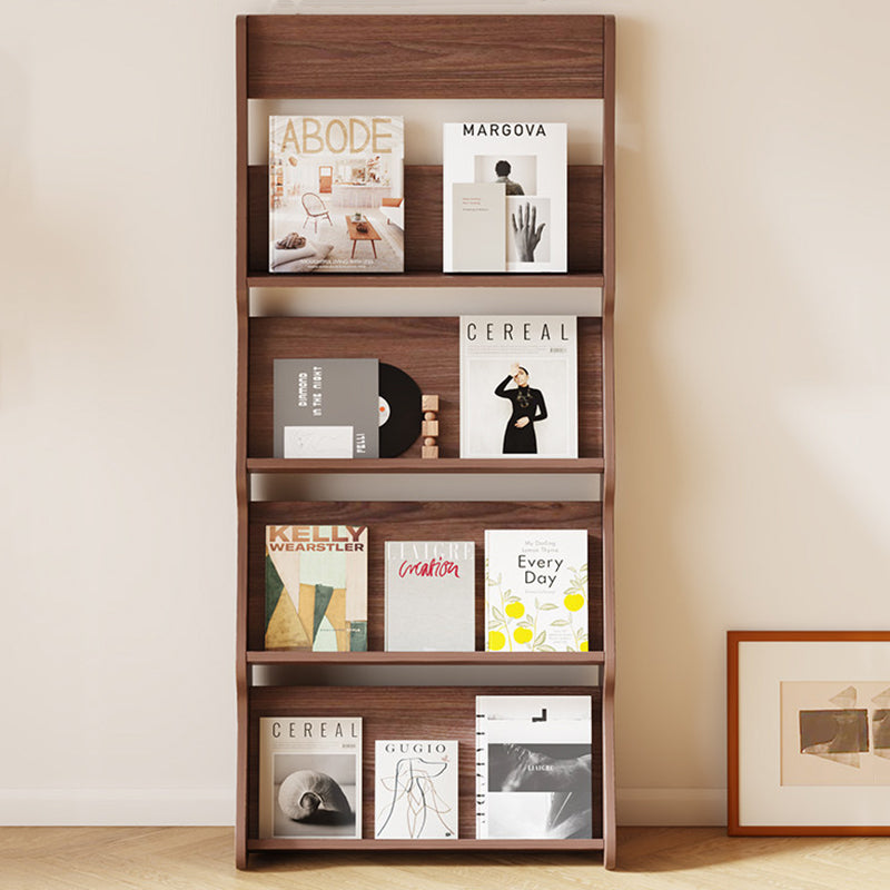 Modern Minimalist Rectangular-Arc 4-Tier Floor-Standing Bookshelf – Eco-Friendly E1 Particle Board with Aluminum Alloy Frame, Ideal for Study