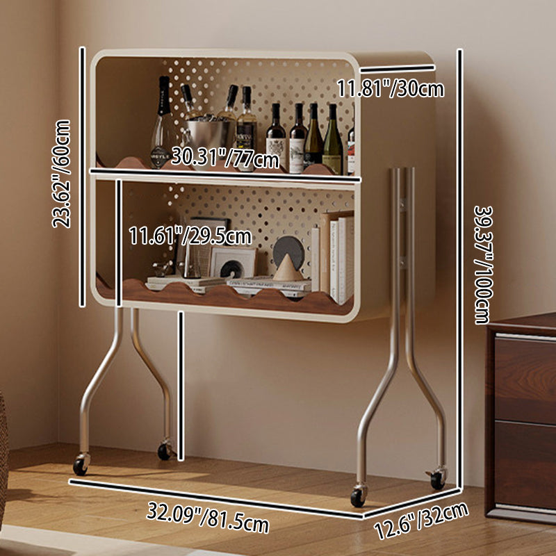 Modern Nordic Cartoon Cat-Ear & Deer-Ear Iron Storage Cabinet, 2-Tier Movable Organizer on Multi-Layer Board for Living Room