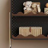Modern Nordic Cartoon Cat-Ear & Deer-Ear Iron Storage Cabinet, 2-Tier Movable Organizer on Multi-Layer Board for Living Room
