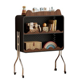 Modern Nordic Cartoon Cat-Ear & Deer-Ear Iron Storage Cabinet, 2-Tier Movable Organizer on Multi-Layer Board for Living Room