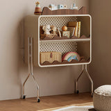 Modern Nordic Cartoon Cat-Ear & Deer-Ear Iron Storage Cabinet, 2-Tier Movable Organizer on Multi-Layer Board for Living Room