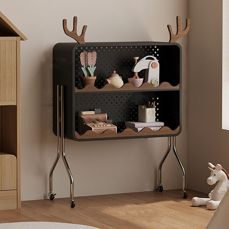 Modern Nordic Cartoon Cat-Ear & Deer-Ear Iron Storage Cabinet, 2-Tier Movable Organizer on Multi-Layer Board for Living Room
