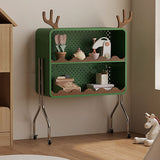 Modern Nordic Cartoon Cat-Ear & Deer-Ear Iron Storage Cabinet, 2-Tier Movable Organizer on Multi-Layer Board for Living Room