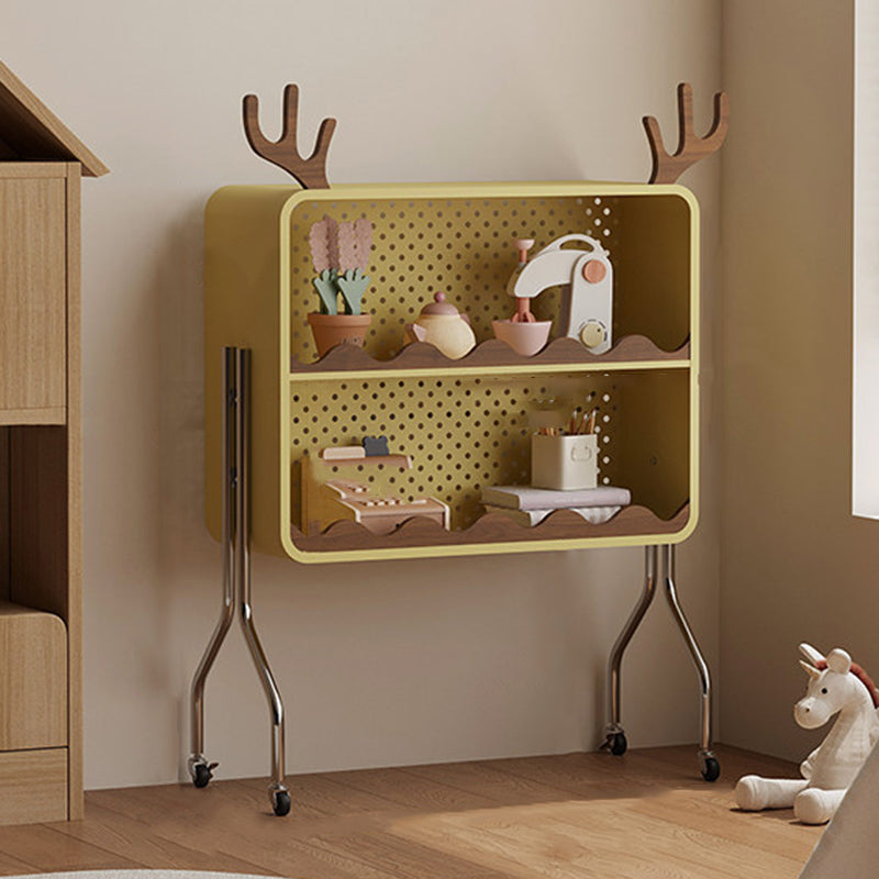 Modern Nordic Cartoon Cat-Ear & Deer-Ear Iron Storage Cabinet, 2-Tier Movable Organizer on Multi-Layer Board for Living Room