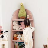 Modern Minimalist Eco-Friendly Fan-Shaped 4-Tier Kids' Corner Storage Shelf – HDPE/PP Plastic, Ideal for Living Room & Study