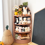 Modern Minimalist Eco-Friendly Fan-Shaped 4-Tier Kids' Corner Storage Shelf – HDPE/PP Plastic, Ideal for Living Room & Study