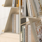 Contemporary Industrial Tree-Shaped Floor Bookshelf – 4-Tier Rotating Carbon Steel Storage Rack for Living Room & Study