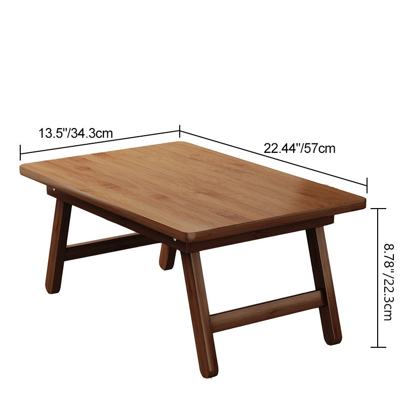 Traditional Japanese Bamboo End Table – Natural Rectangular, Foldable 1-Tier for Bedroom & Living Room