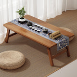 Traditional Japanese Bamboo End Table – Natural Rectangular, Foldable 1-Tier for Bedroom & Living Room
