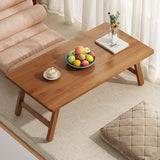 Traditional Japanese Bamboo End Table – Natural Rectangular, Foldable 1-Tier for Bedroom & Living Room