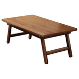 Traditional Japanese Bamboo End Table – Natural Rectangular, Foldable 1-Tier for Bedroom & Living Room