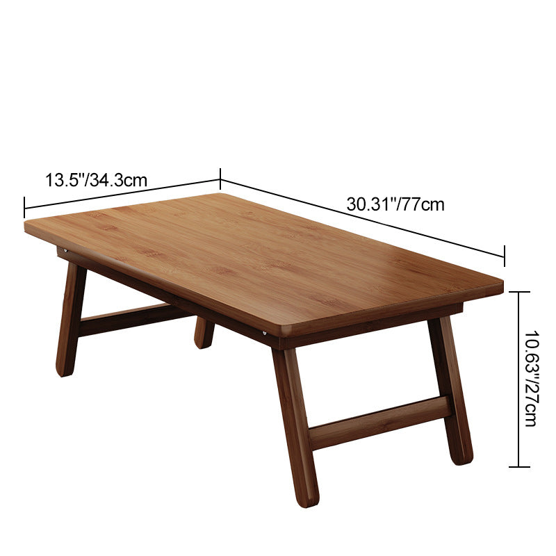 Traditional Japanese Bamboo End Table – Natural Rectangular, Foldable 1-Tier for Bedroom & Living Room