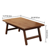 Traditional Japanese Bamboo End Table – Natural Rectangular, Foldable 1-Tier for Bedroom & Living Room