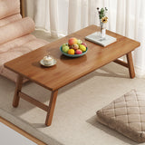 Traditional Japanese Bamboo End Table – Natural Rectangular, Foldable 1-Tier for Bedroom & Living Room