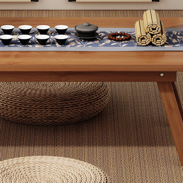 Traditional Japanese Bamboo End Table – Natural Rectangular, Foldable 1-Tier for Bedroom & Living Room
