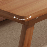 Traditional Japanese Bamboo End Table – Natural Rectangular, Foldable 1-Tier for Bedroom & Living Room