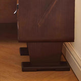 Contemporary Solid Wood & Glass Nightstand with a Rounded, Robot-Inspired Design and Two Storage Compartments for Bedroom or Living Room