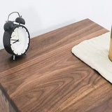 Traditional Japanese Solid Wood Nightstand – Rounded Square Design with 1 Drawer for the Bedroom