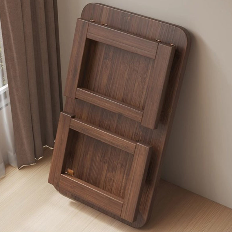 Traditional Japanese Solid Wood Table - Rounded-Ended Rectangular Design with 1-Tier Folding, Perfect for Living Room
