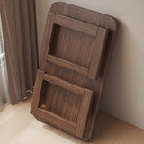 Traditional Japanese Solid Wood Table - Rounded-Ended Rectangular Design with 1-Tier Folding, Perfect for Living Room