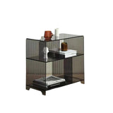 Sleek Contemporary Acrylic 3-Tier Rounded Square End Table for Living Room