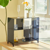 Sleek Contemporary Acrylic 3-Tier Rounded Square End Table for Living Room