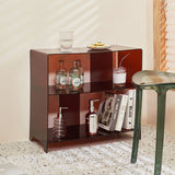 Sleek Contemporary Acrylic 3-Tier Rounded Square End Table for Living Room