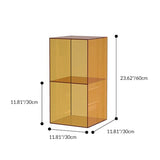 Sleek Contemporary Clear Acrylic 3-Tier Rectangular End Table for Living Room