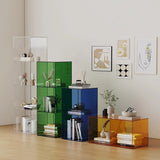 Sleek Contemporary Clear Acrylic 3-Tier Rectangular End Table for Living Room