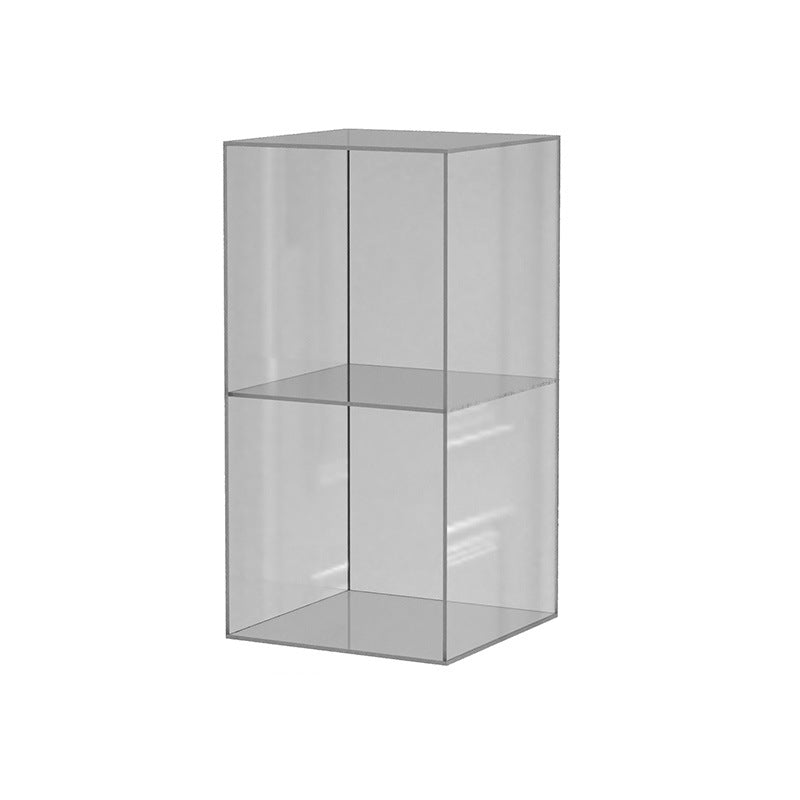 Sleek Contemporary Clear Acrylic 3-Tier Rectangular End Table for Living Room