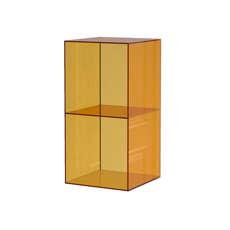 Sleek Contemporary Clear Acrylic 3-Tier Rectangular End Table for Living Room