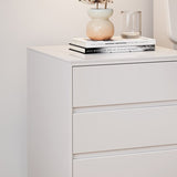 Modern Luxury Nightstand – Solid Wood with Sintered Stone Top and Metal Frame, Rectangular 3-Drawer Bedroom Table