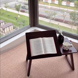 Traditional Japanese Solid Wood Foldable Rectangle Side Table — One-Tier for Living Room