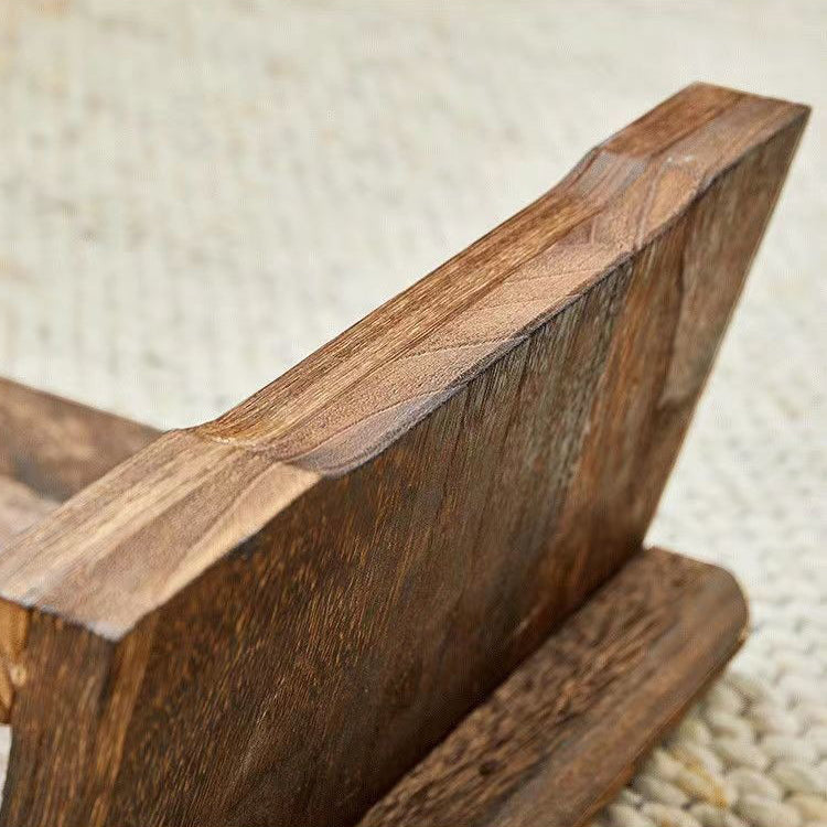 Elegant Traditional Japanese Solid Wood 2-Tier Rectangle Coffee Table for Living Room